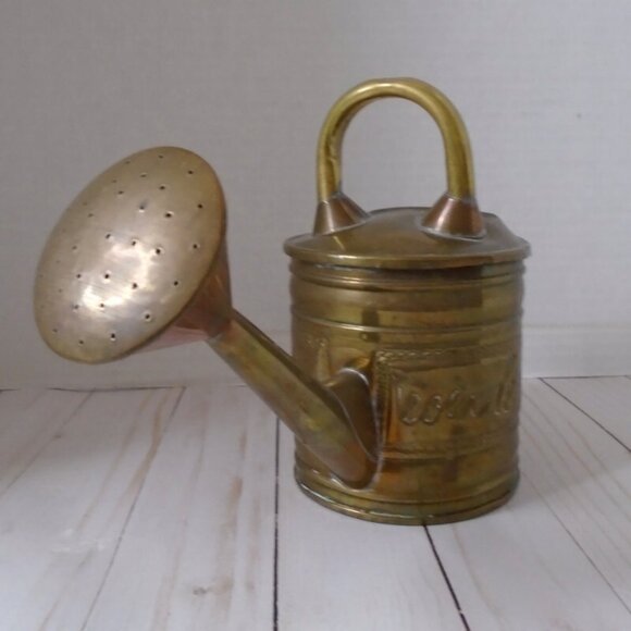 Brass Handmade Watering Can Rustic Vintage Cottage garden Inspired 3443 - Picture 2 of 8